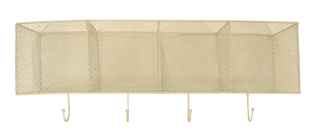 4 Basket And Hook Wall Unit Cream - Price Crash Furniture