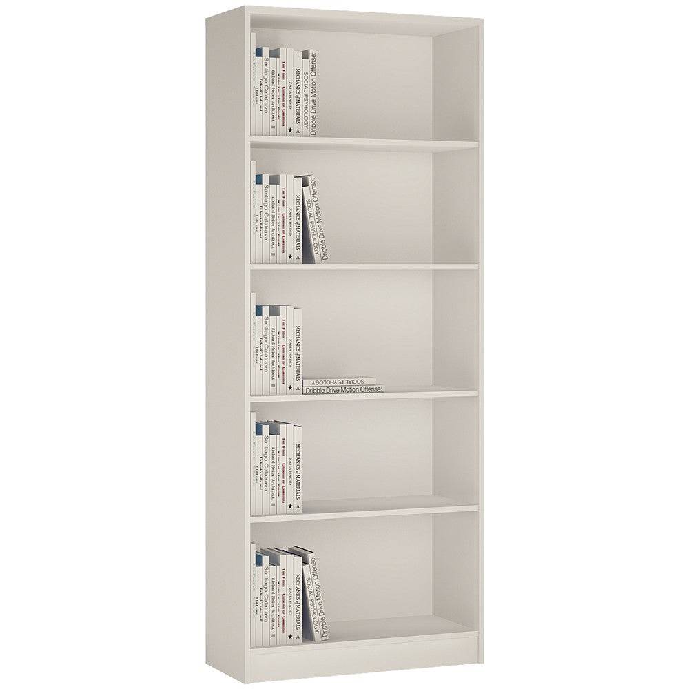 4 You Tall Wide Bookcase In Pearl White - Price Crash Furniture