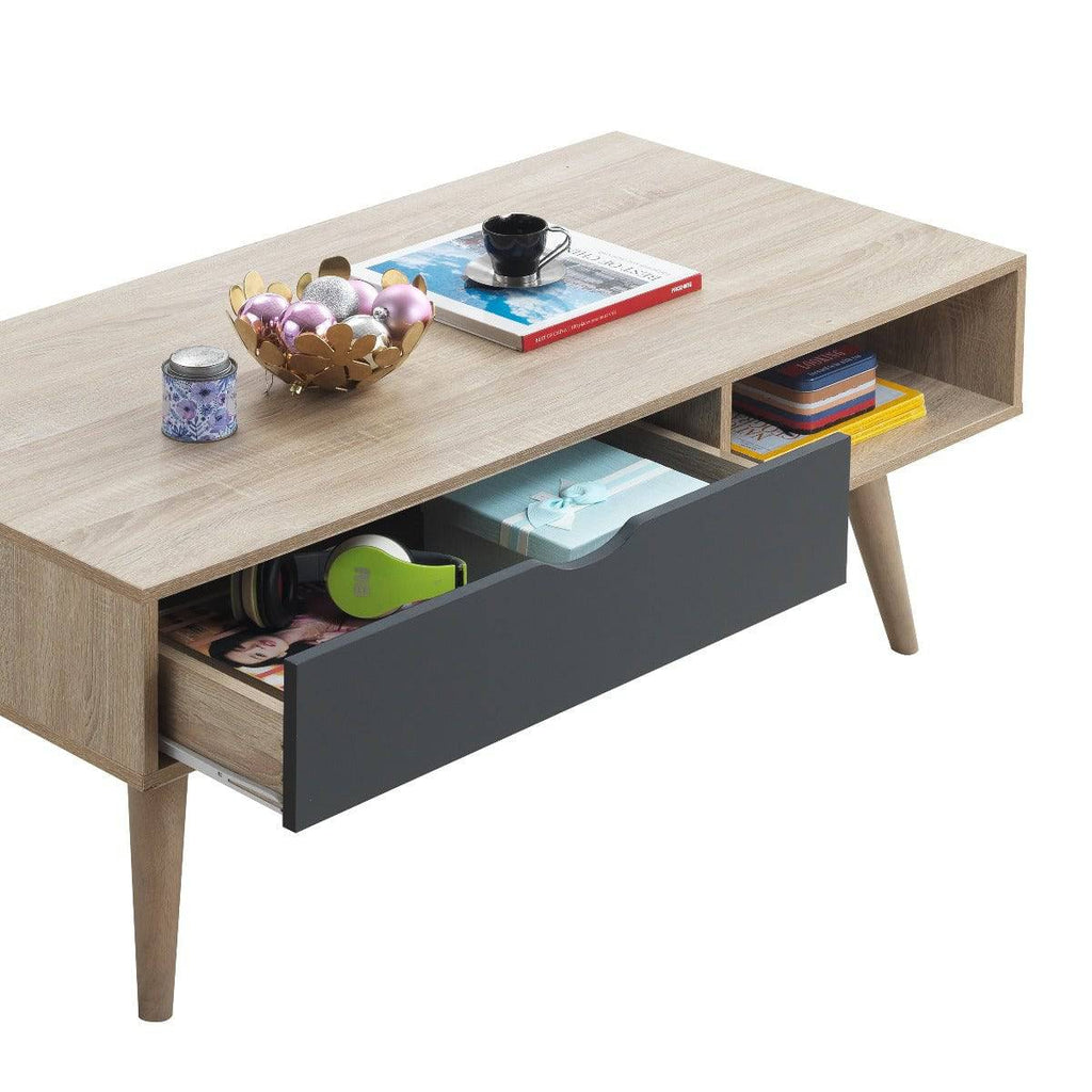 Alford Coffee Table in Sonoma Oak and Grey by TAD - Price Crash Furniture