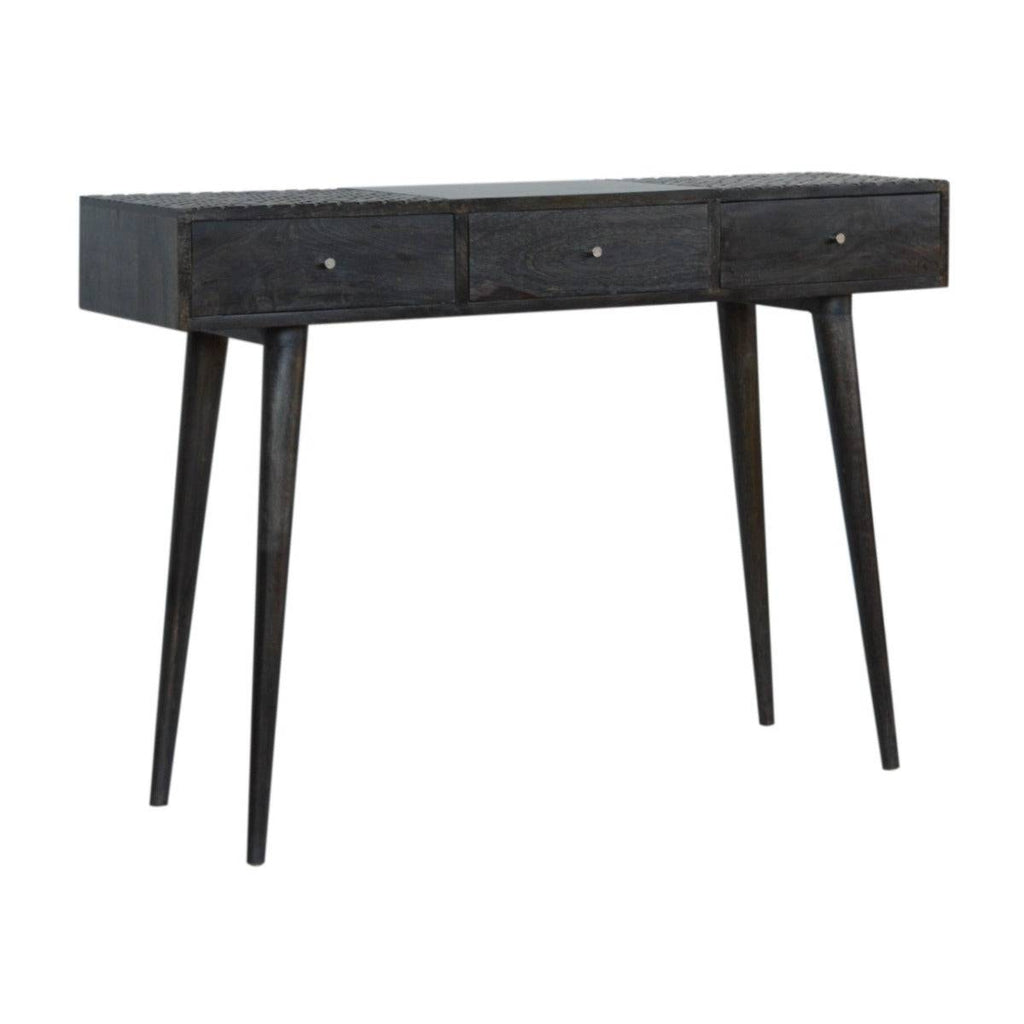 Ash Black 3 Drawer Hallway Console Table - Price Crash Furniture