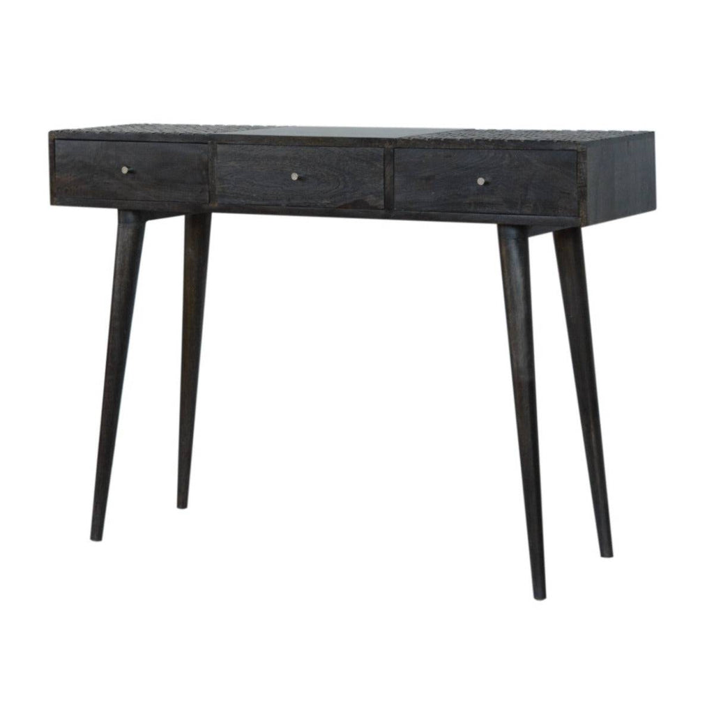 Ash Black 3 Drawer Hallway Console Table - Price Crash Furniture