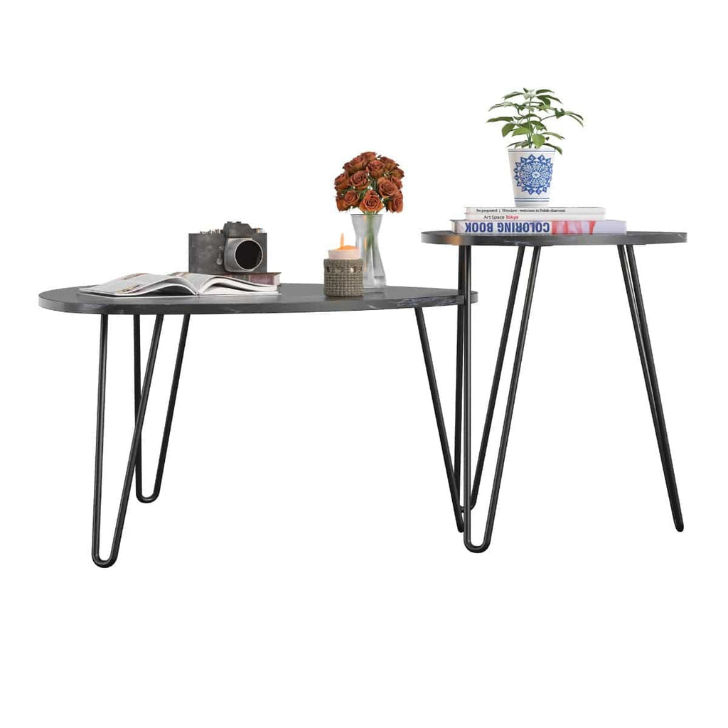 Athena Nesting Tables in Black by Dorel Novogratz - Price Crash Furniture