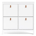Barcelona Shoe Cabinet Cupboard with 4 Compartments in White - Price Crash Furniture