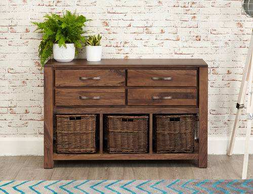 Baumhaus Mayan Walnut Console Table - Price Crash Furniture