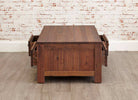 Baumhaus Mayan Walnut Low Four Drawer Coffee Table - CWC08B - Price Crash Furniture
