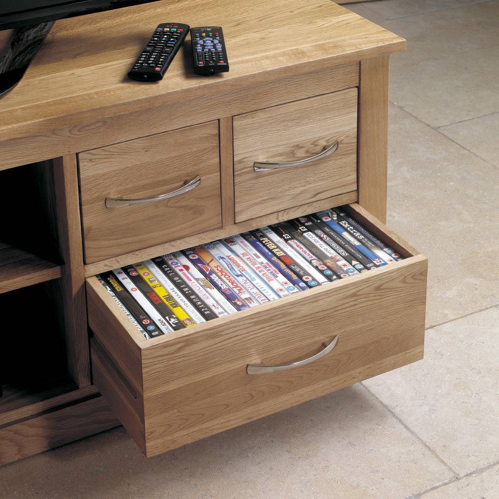 Baumhaus Mobel Oak Widescreen Television Cabinet - Price Crash Furniture