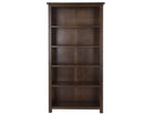 Boston Tall 5 Shelf Open Bookcase In Dark Stained Wood - Price Crash Furniture