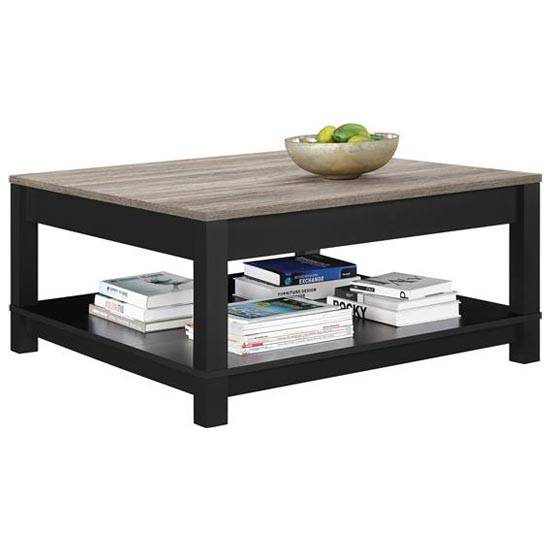 Carver Coffee Table in Black and Weathered Oak by Dorel - Price Crash Furniture