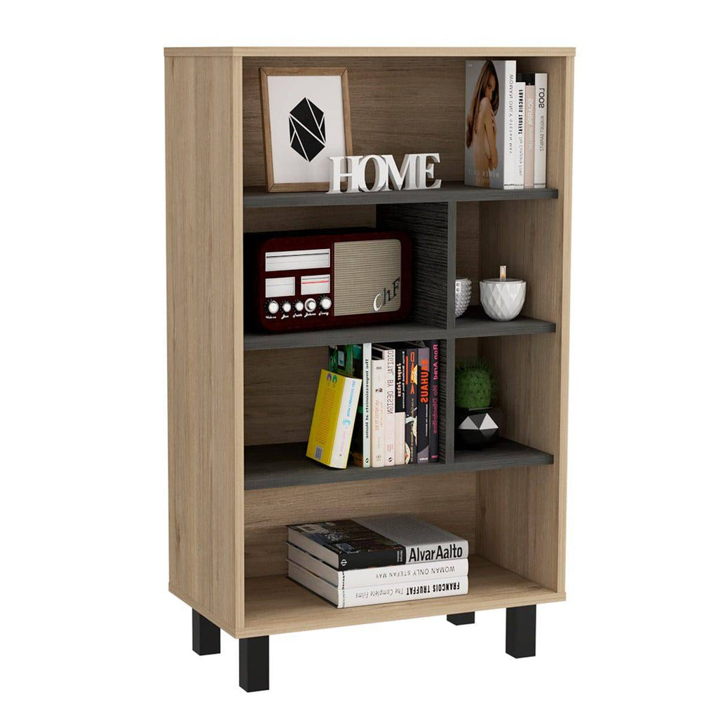 Core Harvard Display Bookcase in Grey & Washed Oak Effect - Price Crash Furniture