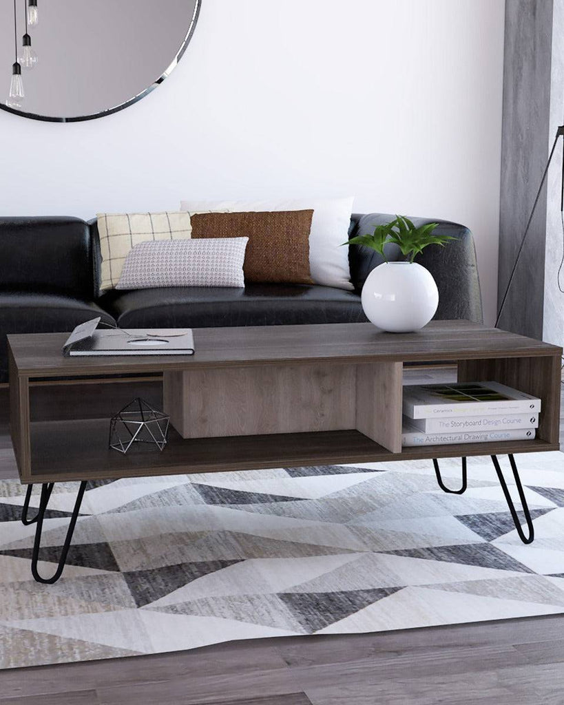 Core Nevada Coffee Table in Grey & Smoked Oak Effect - Price Crash Furniture