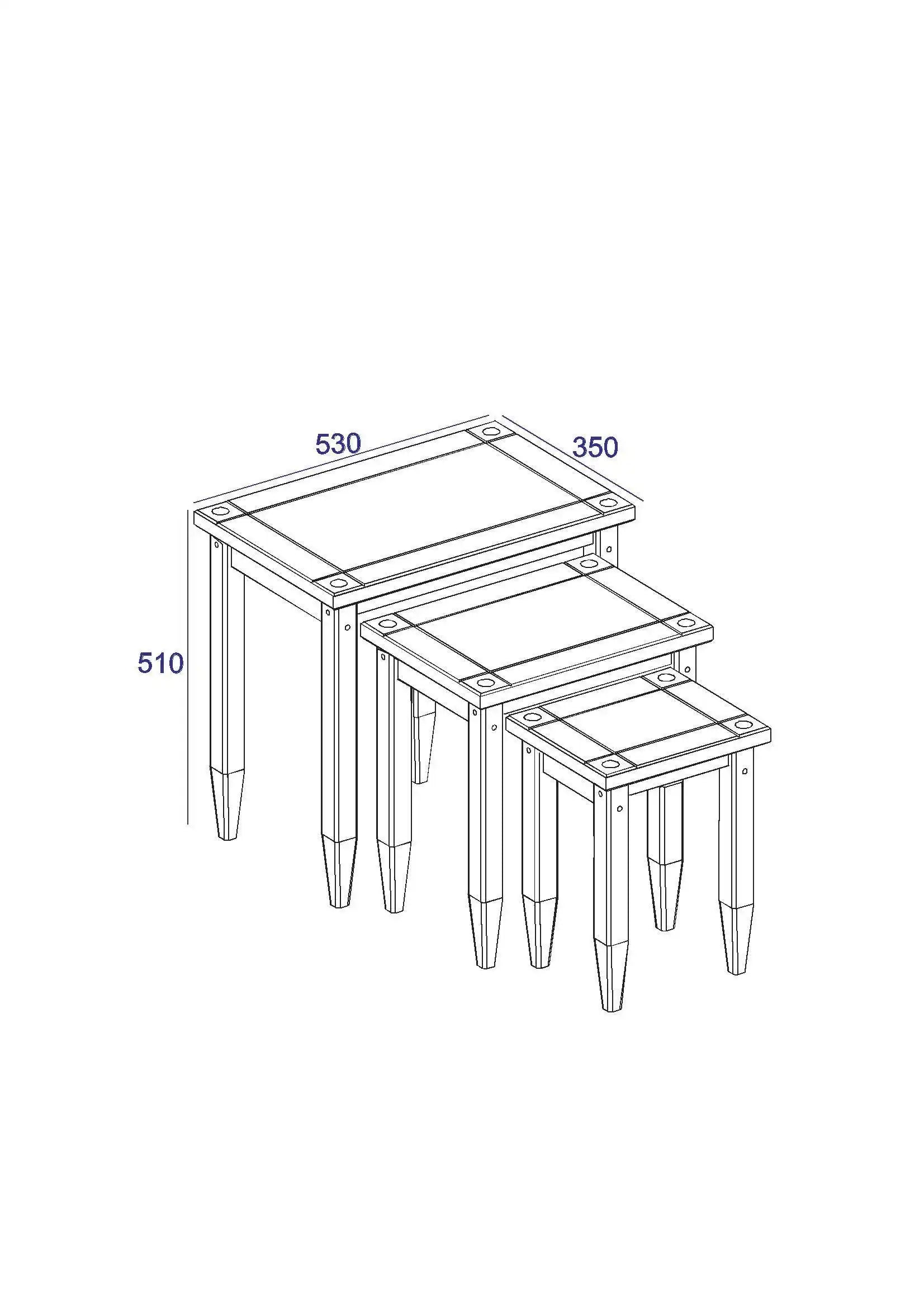 Core Products Corona Grey Washed Nest Of Tables - Price Crash Furniture