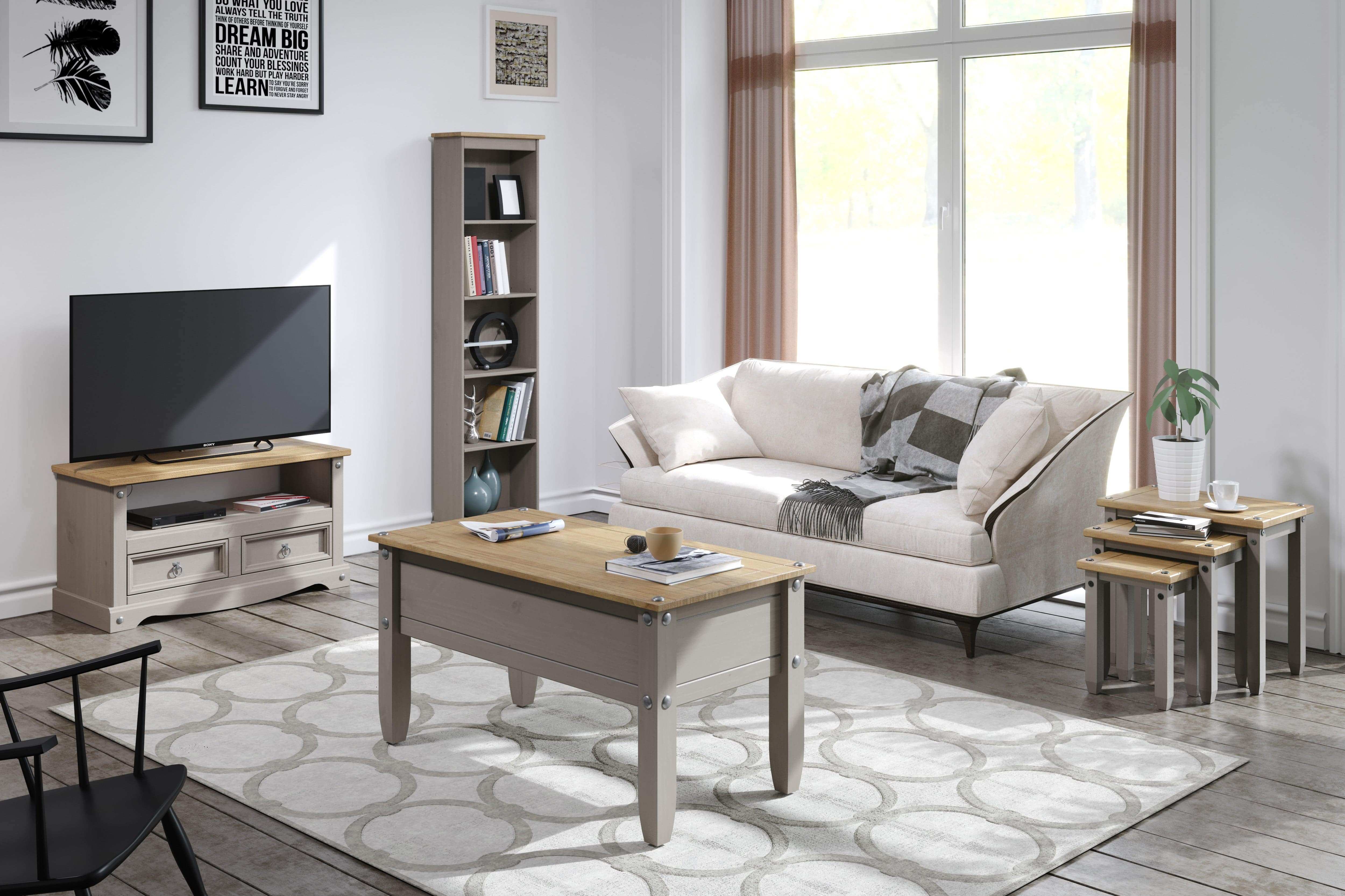 Core Products Corona Grey Washed Nest Of Tables - Price Crash Furniture