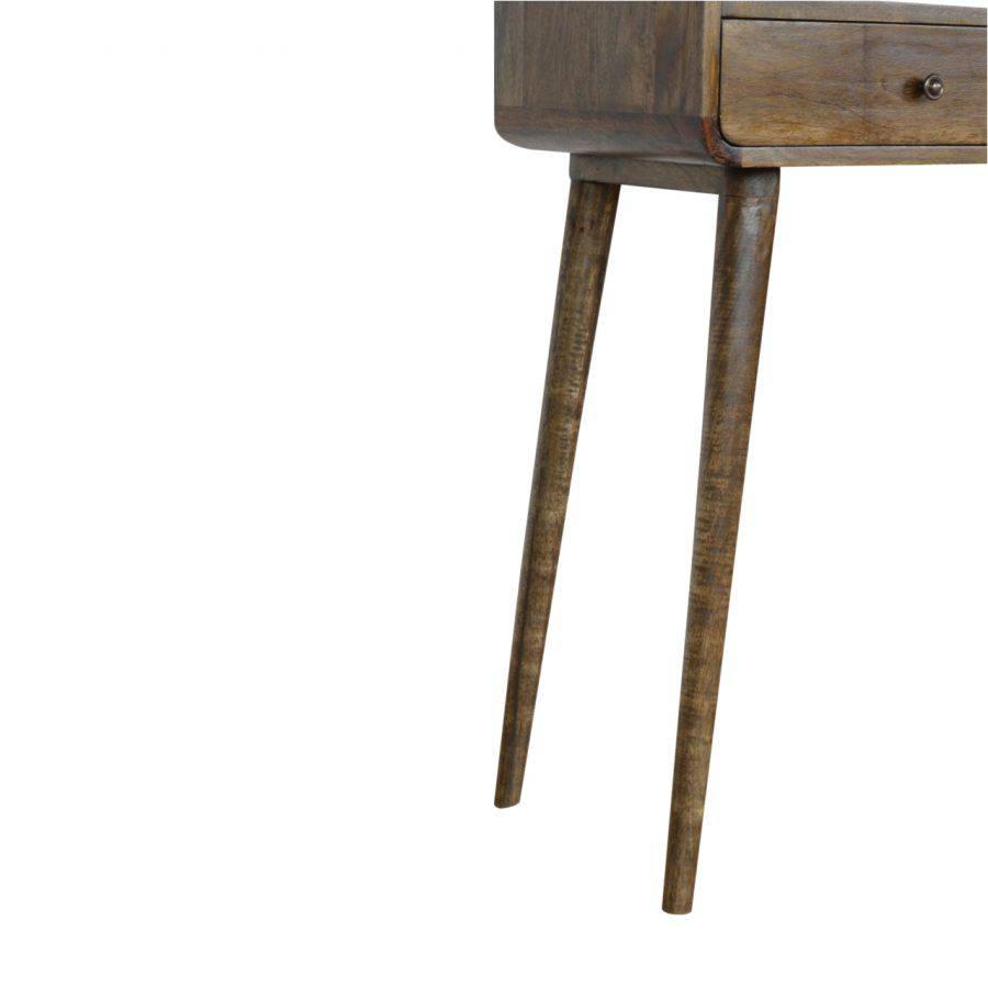 Curved Grey Washed Console Table in Solid Mango Wood. - Price Crash Furniture