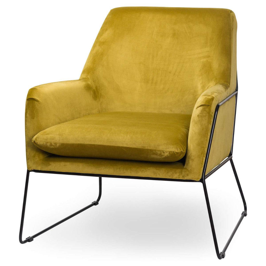 Eva Framed Mustard Velvet Club Chair - Price Crash Furniture