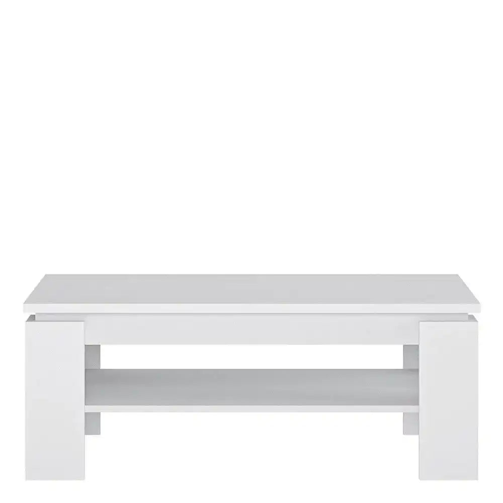 Fribo Large Coffee Table with Shelf in Alpine White - Price Crash Furniture