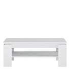 Fribo Large Coffee Table with Shelf in Alpine White - Price Crash Furniture