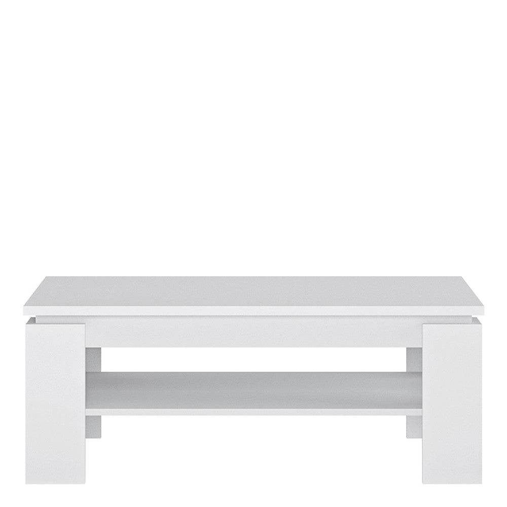 Fribo Large Coffee Table with Shelf in Alpine White - Price Crash Furniture
