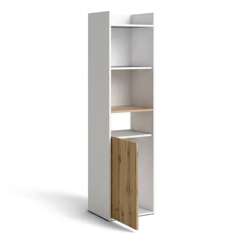 Function Plus Bookcase in White and Wotan Light Oak - Price Crash Furniture