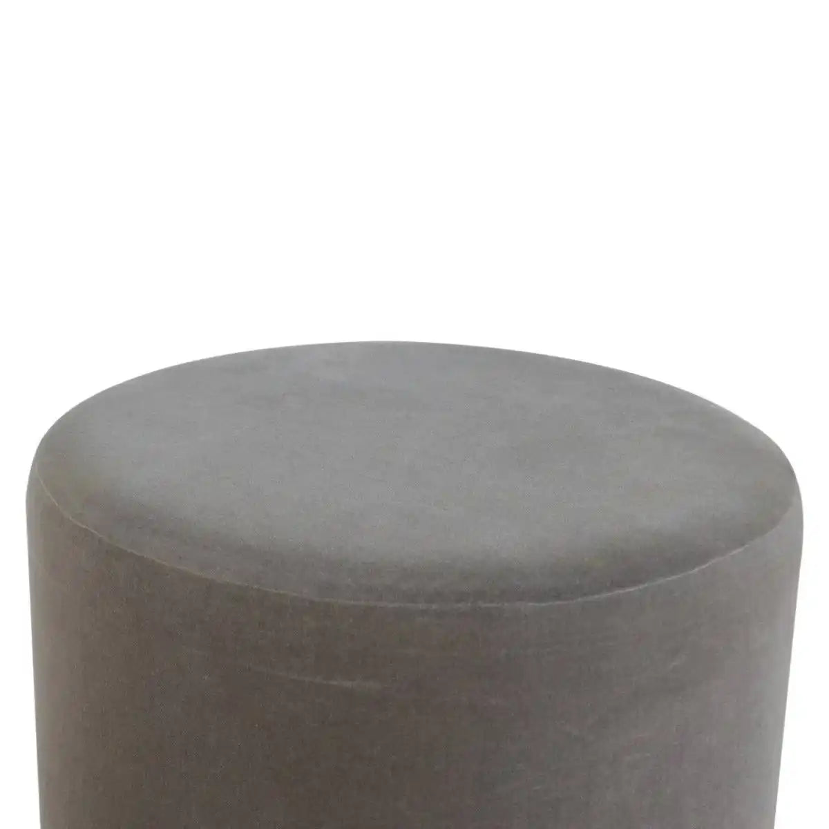 Grey Velvet Footstool with Gold Base - Price Crash Furniture