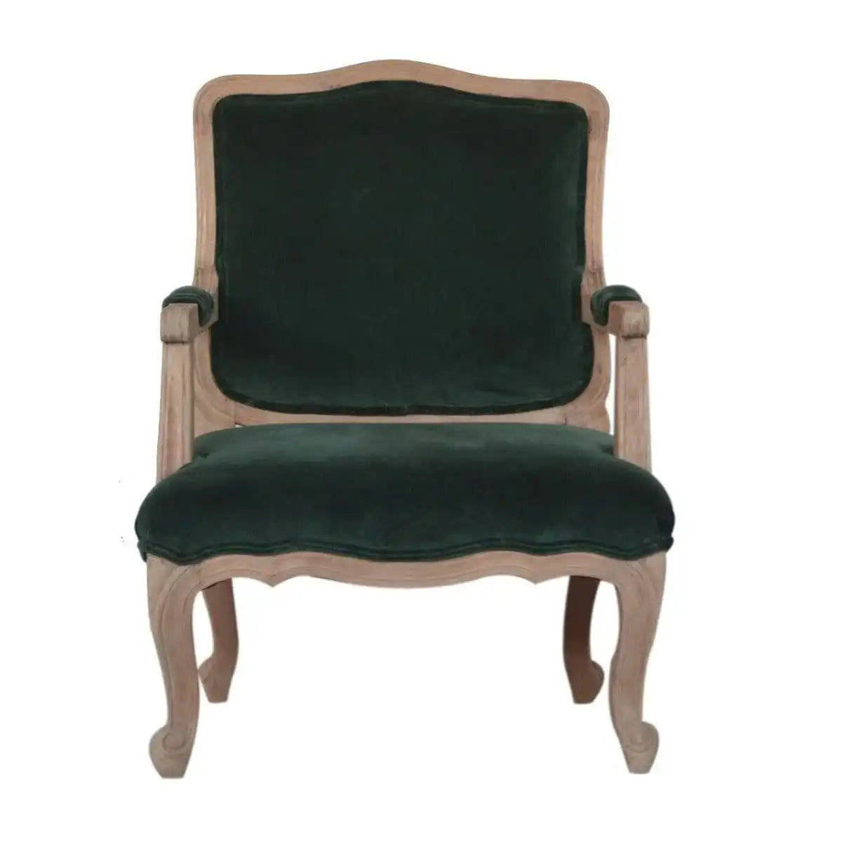 Green Velvet French Style Chair - Price Crash Furniture