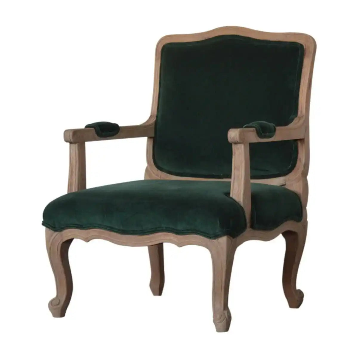 Green Velvet French Style Chair - Price Crash Furniture