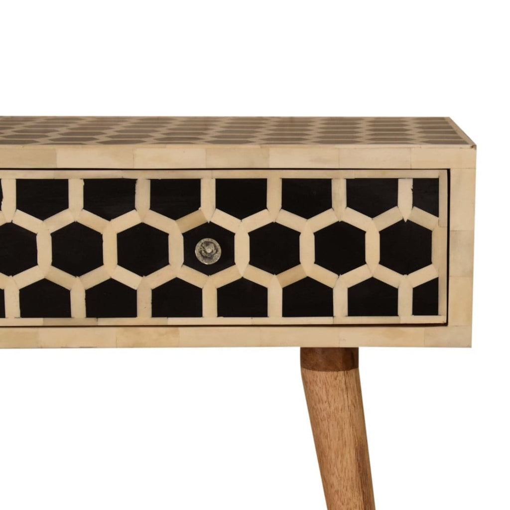 Honeycomb Bone Inlay Console Table - Price Crash Furniture