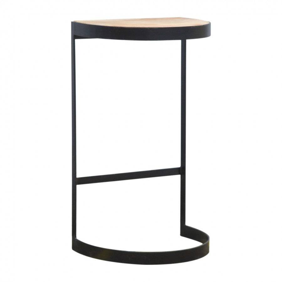 Industrial End Table With Wooden Top - Price Crash Furniture