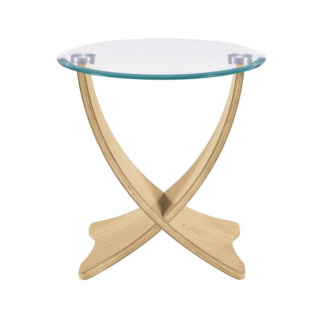 JF309 Siena Lamp Table in Oak and Glass by Jual - Price Crash Furniture