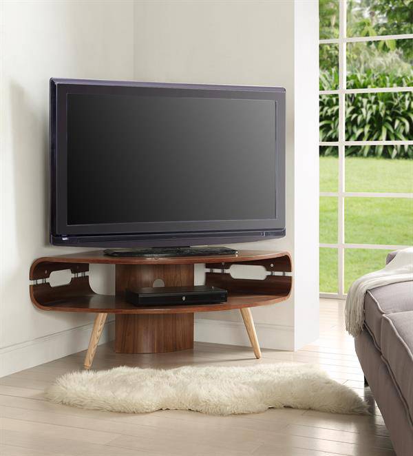 JF701 Havana Corner TV Stand for up to 50" TVs in Walnut by Jual - Price Crash Furniture