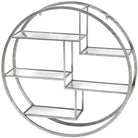 Large Circular Silver Wall Hanging Multi Shelf - Price Crash Furniture