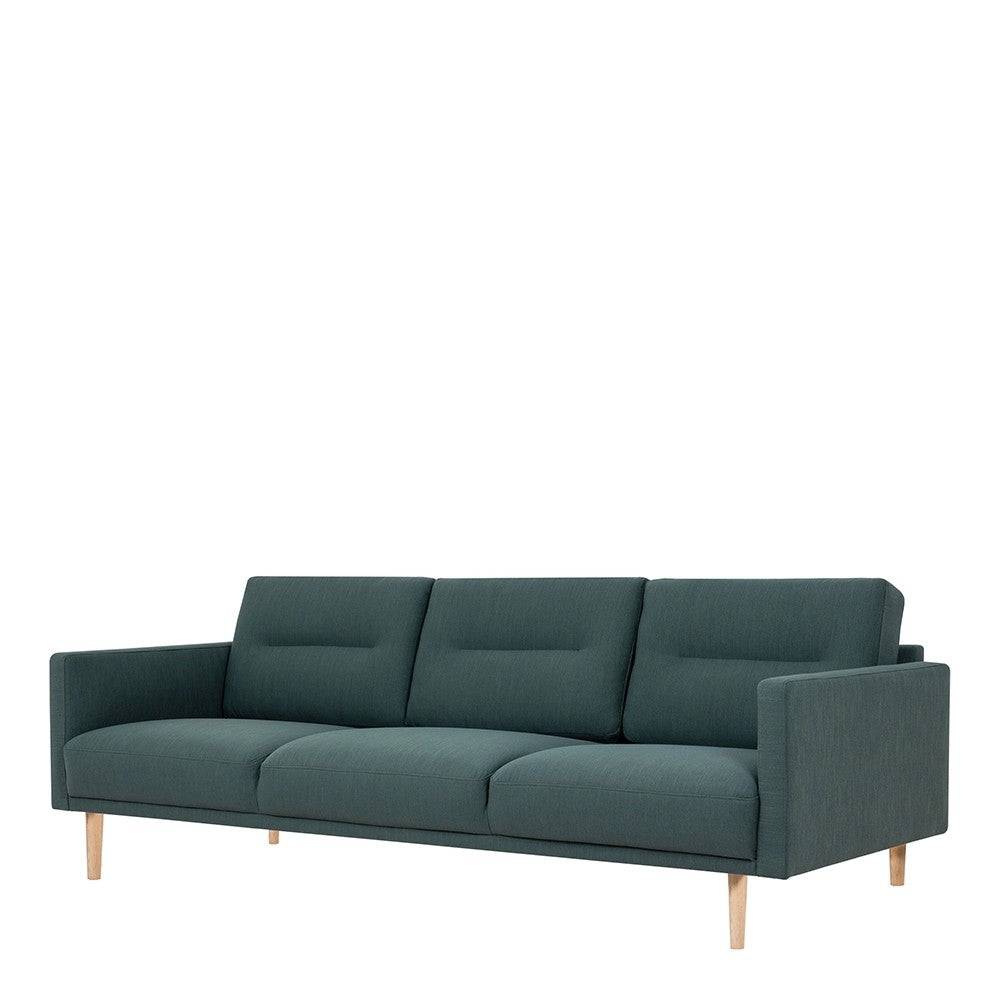 Larvik 3 Seater Sofa - Dark Green, Oak Legs - Price Crash Furniture
