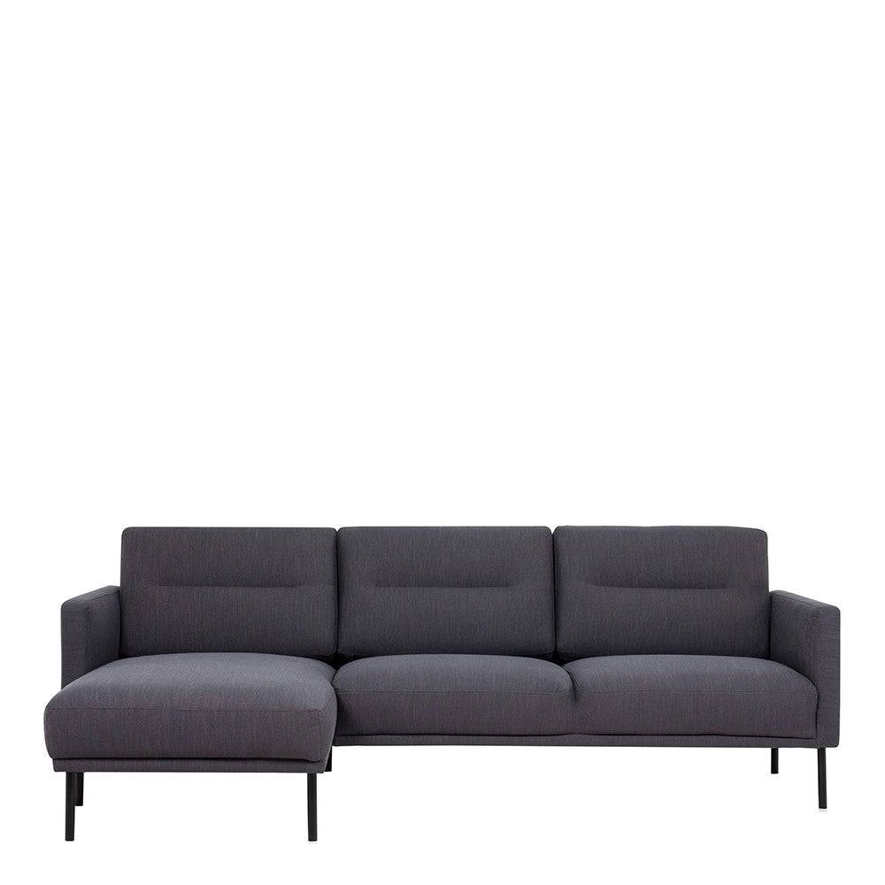 Larvik Chaiselongue Sofa (LH) - Anthracite , Black Legs - Price Crash Furniture