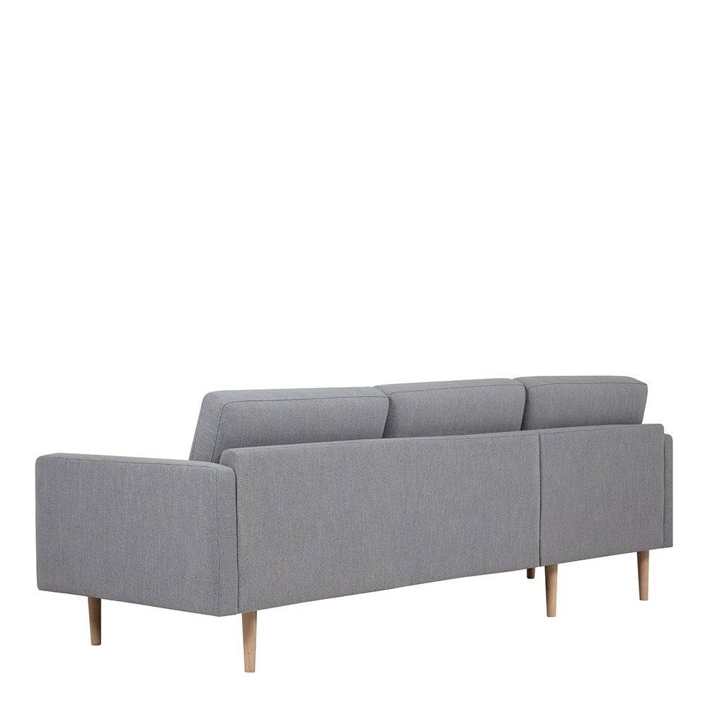 Larvik Chaiselongue Sofa (LH) - Grey, Oak Legs - Price Crash Furniture