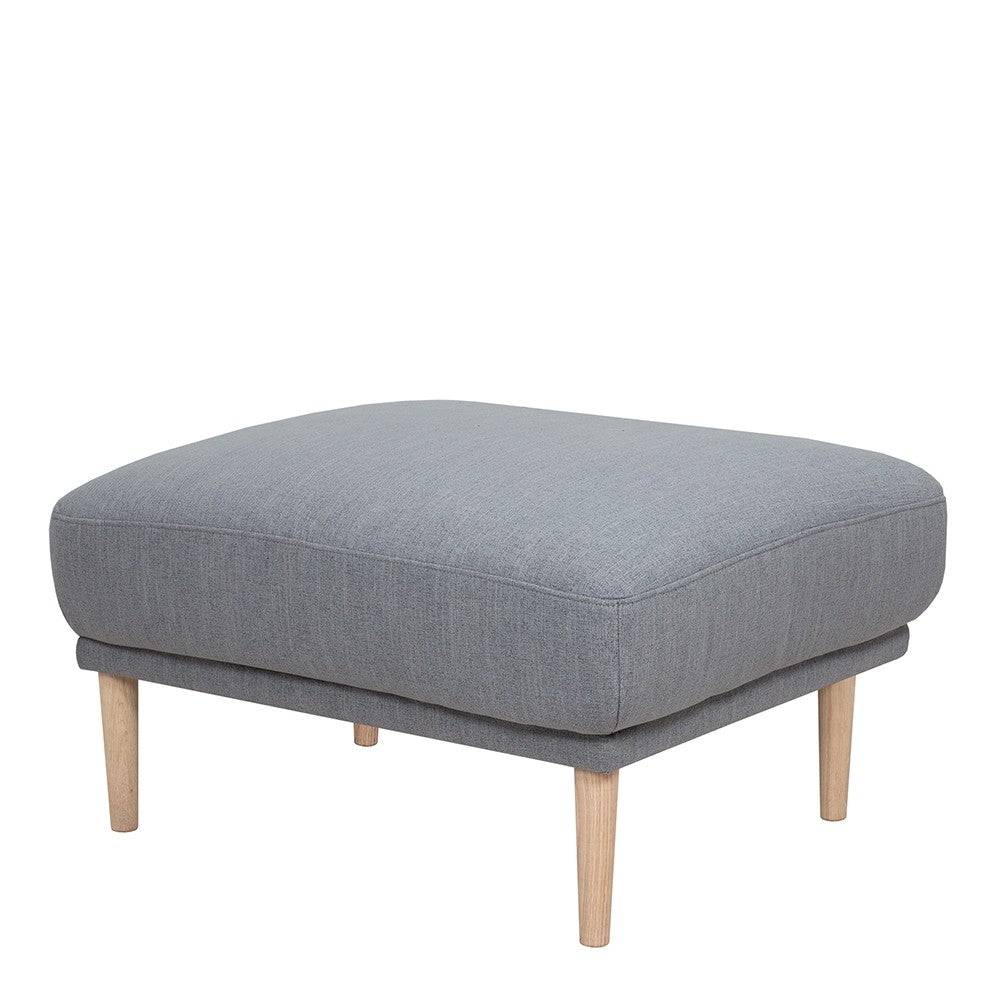 Larvik Footstool - Grey, Black Legs - Price Crash Furniture