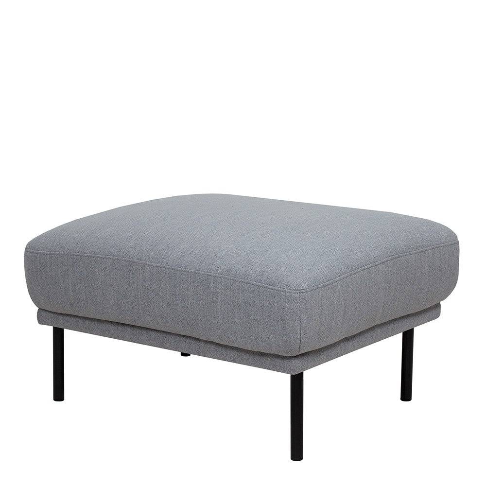 Larvik Footstool - Grey, Oak Legs - Price Crash Furniture