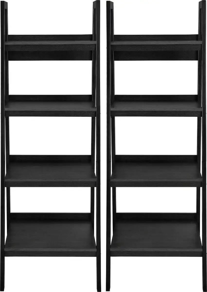 Lawrence Bundle - Pair of Ladder Bookshelves in Black by Dorel - Price Crash Furniture
