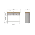 Lisbon console table with 2 drawers in grey & oak by TAD - Price Crash Furniture