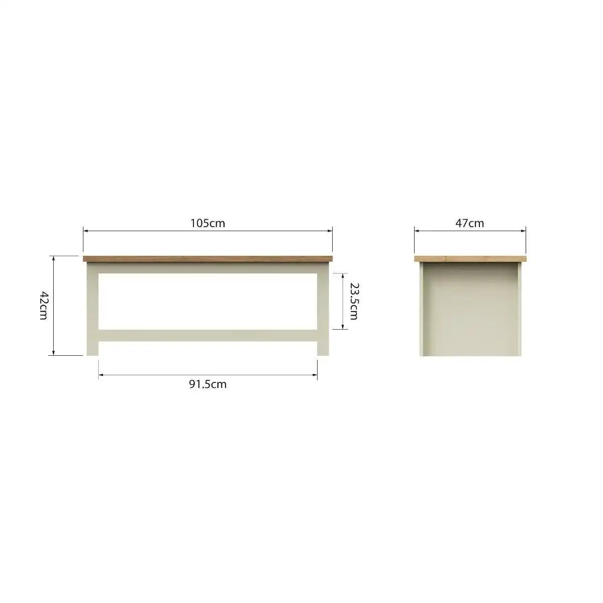 Lisbon coffee table in cream & oak by TAD - Price Crash Furniture