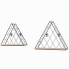 Loft Wire and Woodgrain Triangle Set of 2 Display Shelves by Core - Price Crash Furniture