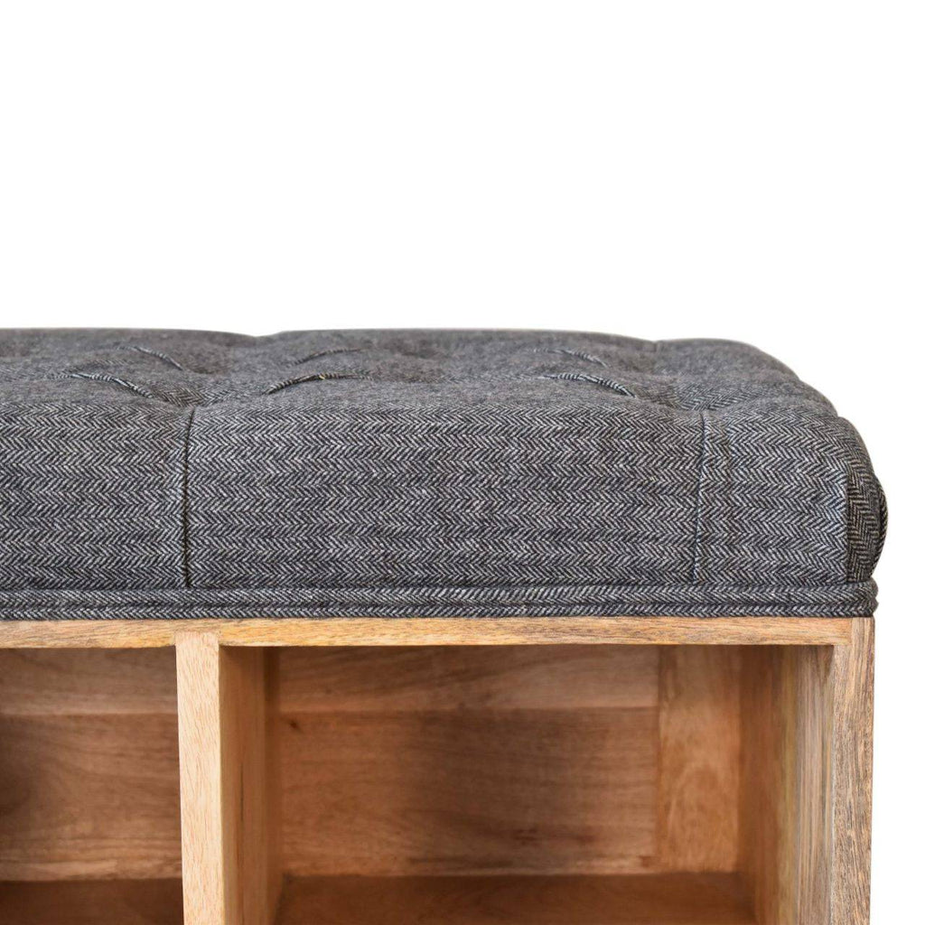 Mini Black Shoe Storage Footstool by Artisan Furniture - Price Crash Furniture
