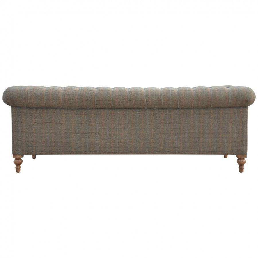 Multi Tweed 3 Seater Chesterfield Sofa - Price Crash Furniture