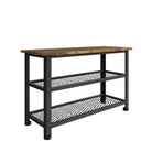 Bala Living Tall Coffee Table rustic wood grain & black frame - Price Crash Furniture