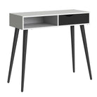 Oslo Console Table 1 Drawer 1 Shelf in White and Black Matt - Price Crash Furniture