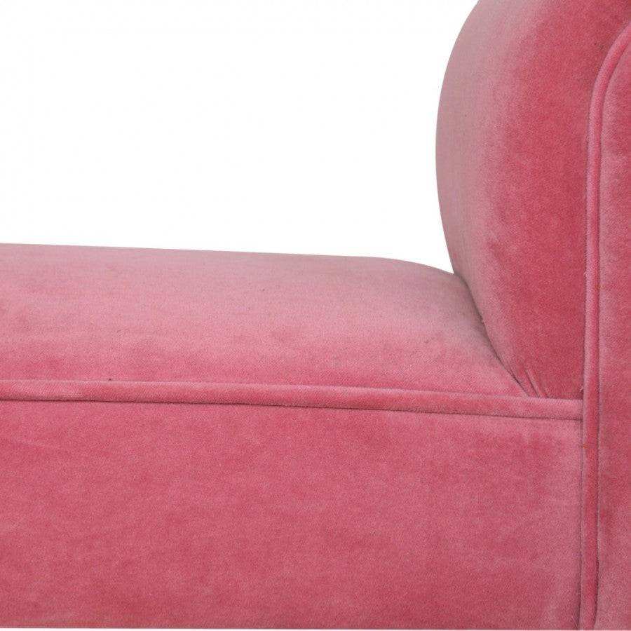 Pink Velvet Bench With Turned Feet - Price Crash Furniture