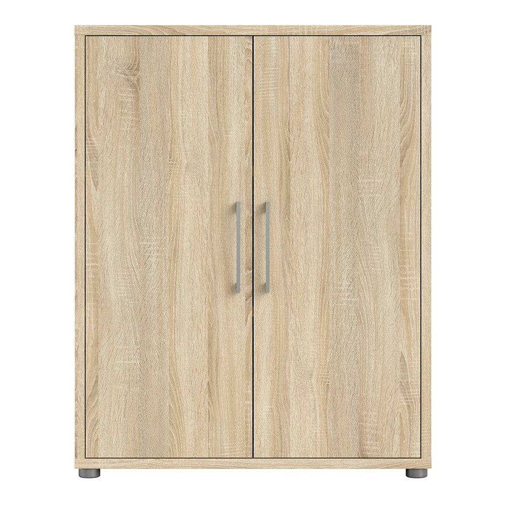 Prima Bookcase 2 Shelves with 2 Doors in Oak - Price Crash Furniture