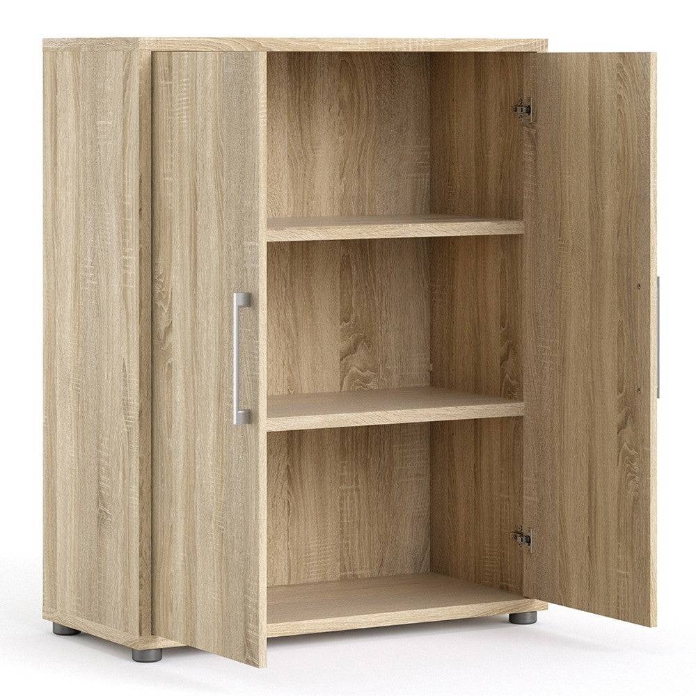 Prima Bookcase 2 Shelves with 2 Doors in Oak - Price Crash Furniture