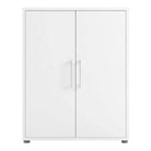 Prima Bookcase 2 Shelves with 2 Doors in White - Price Crash Furniture