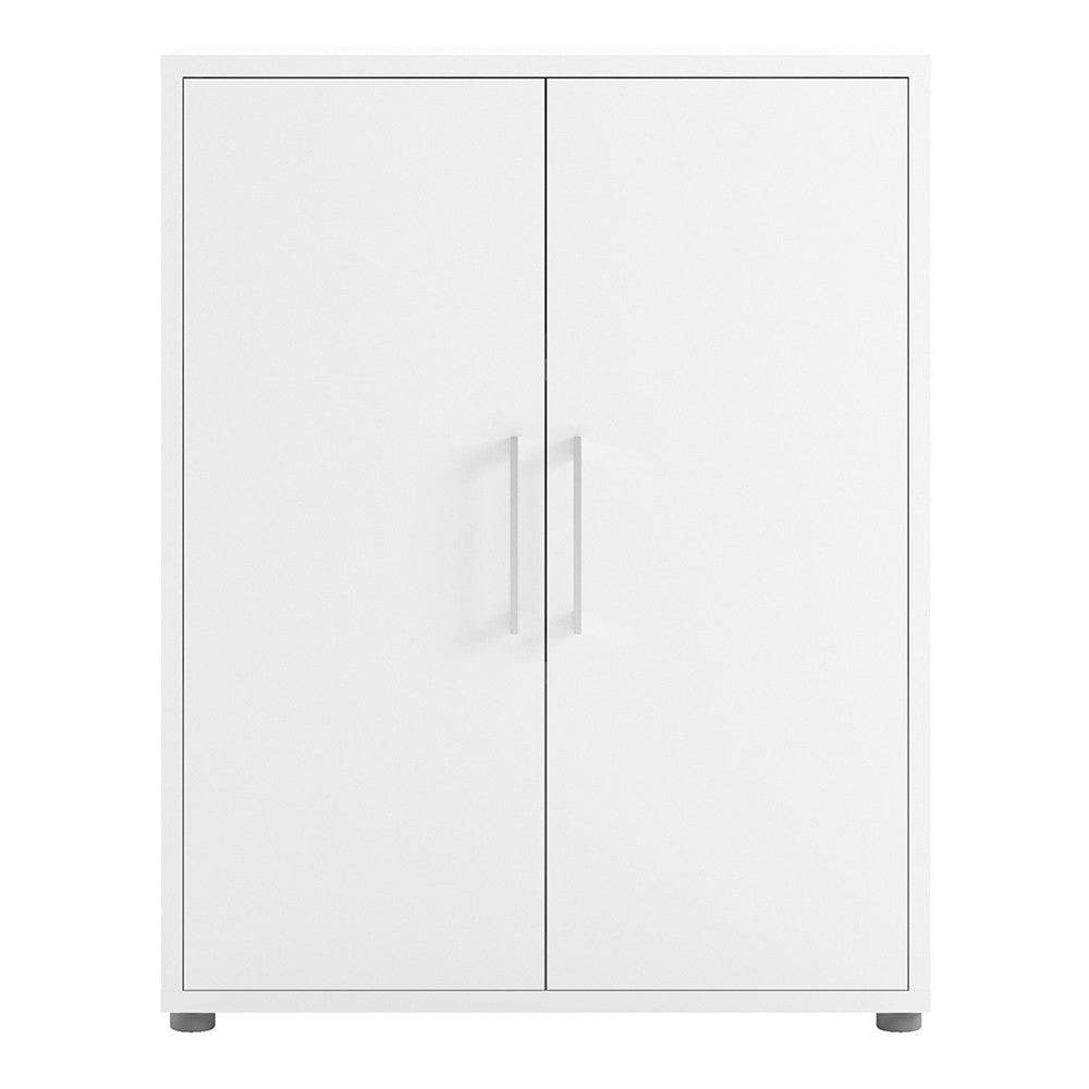 Prima Bookcase 2 Shelves with 2 Doors in White - Price Crash Furniture
