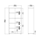 Prima Bookcase 4 Shelves with 2 Drawers and 2 Doors in Oak - Price Crash Furniture