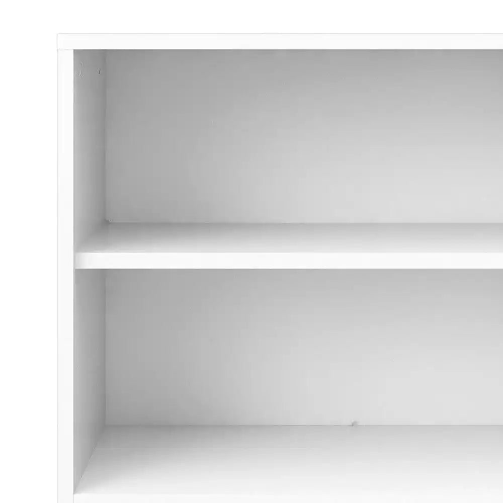 Prima Bookcase Cupboard 4 Shelves with 2 Doors in White - Price Crash Furniture
